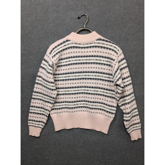 Vintage Liz Claiborne Fair Isle Sweater Womens Medium Crew Neck Wool Angora - Picture 6 of 11
